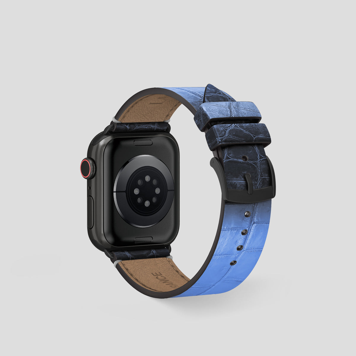 Lavender Apple Watch 42mm Strap Himalayan Crocodile with Black Metal -2 | Lavender-Black