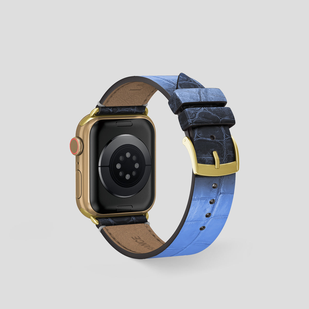 Lavender Apple Watch 42mm Strap Himalayan Crocodile with Gold Metal -2 | Lavender-Gold