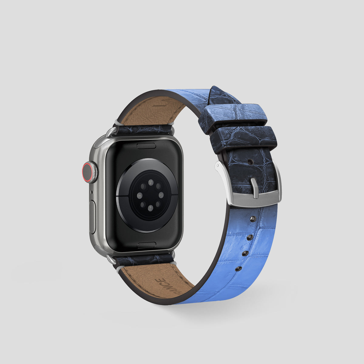 Lavender Apple Watch 42mm Strap Himalayan Crocodile with Steel Metal -2 | Lavender-Steel