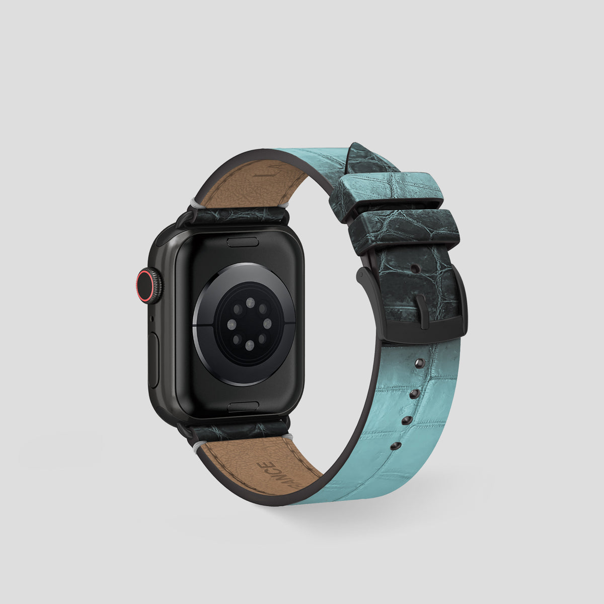 Light-Mint Apple Watch 42mm Strap Himalayan Crocodile with Black Metal -2 | Light-Mint-Black