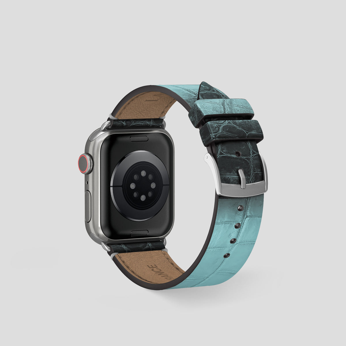 Light-Mint Apple Watch 42mm Strap Himalayan Crocodile with Steel Metal -2 | Light-Mint-Steel