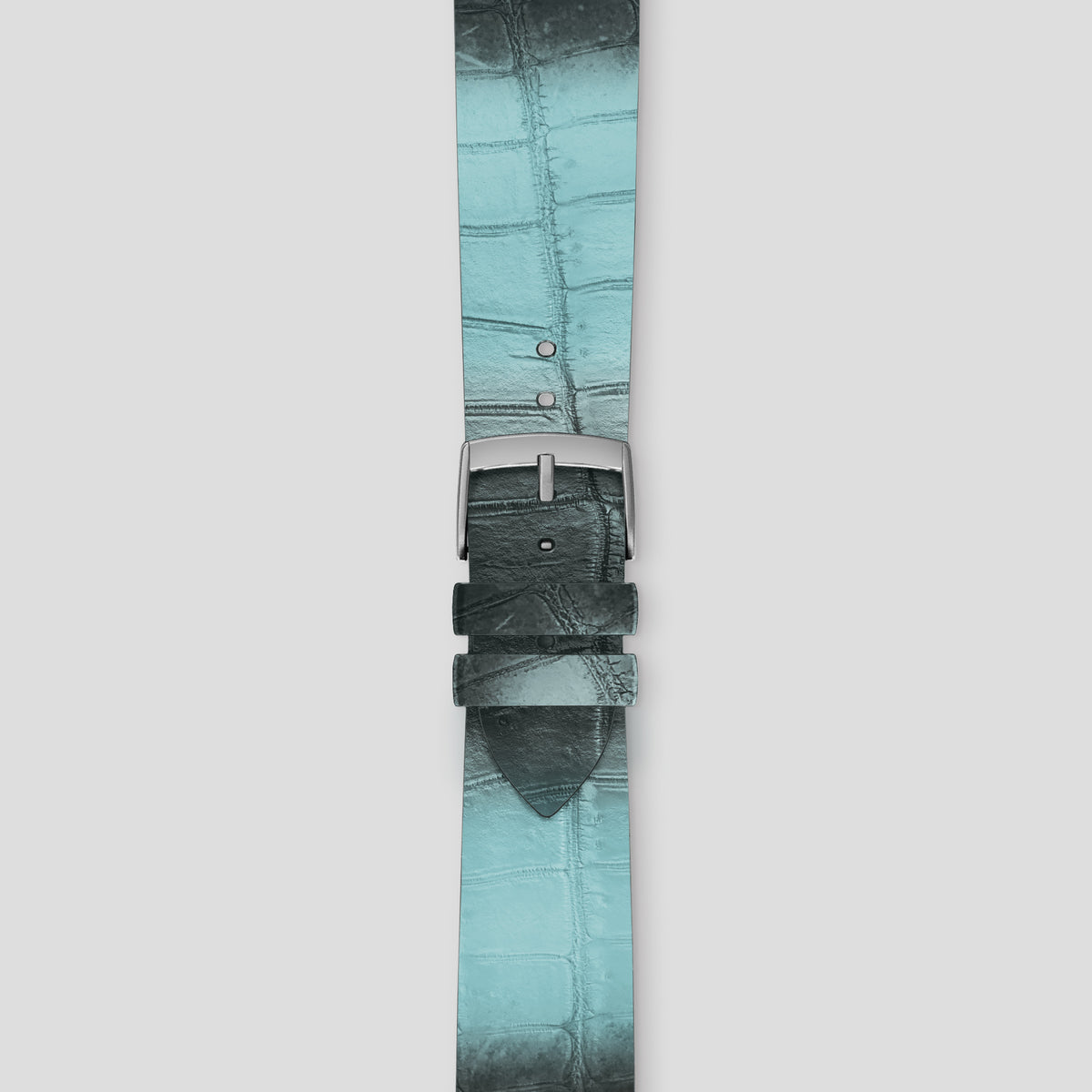 Light-Mint Apple Watch 42mm Strap Himalayan Crocodile with Steel Metal -4 | Light-Mint-Steel