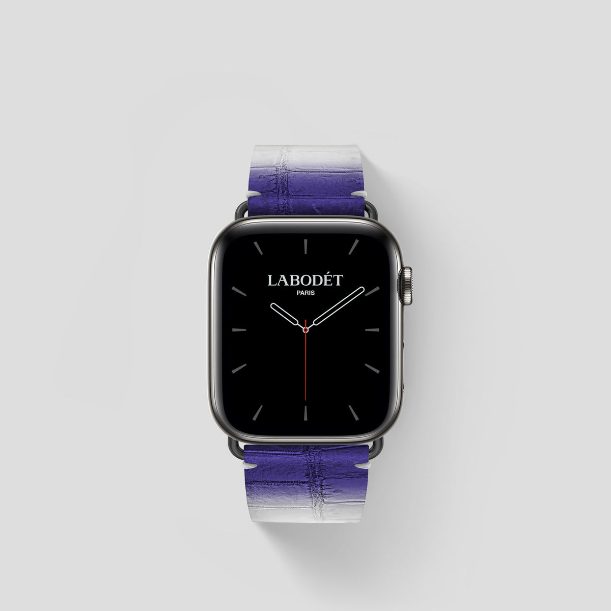 Purple Apple Watch 42mm Strap Himalayan Crocodile with Black Metal -1 | Purple-Black