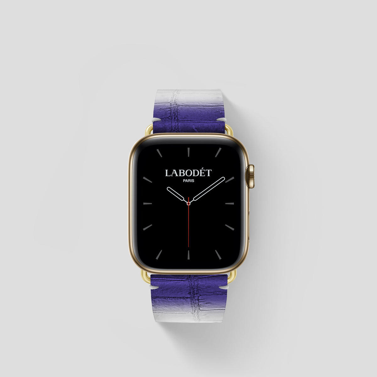 Purple Apple Watch 42mm Strap Himalayan Crocodile with Gold Metal -1 | Purple-Gold