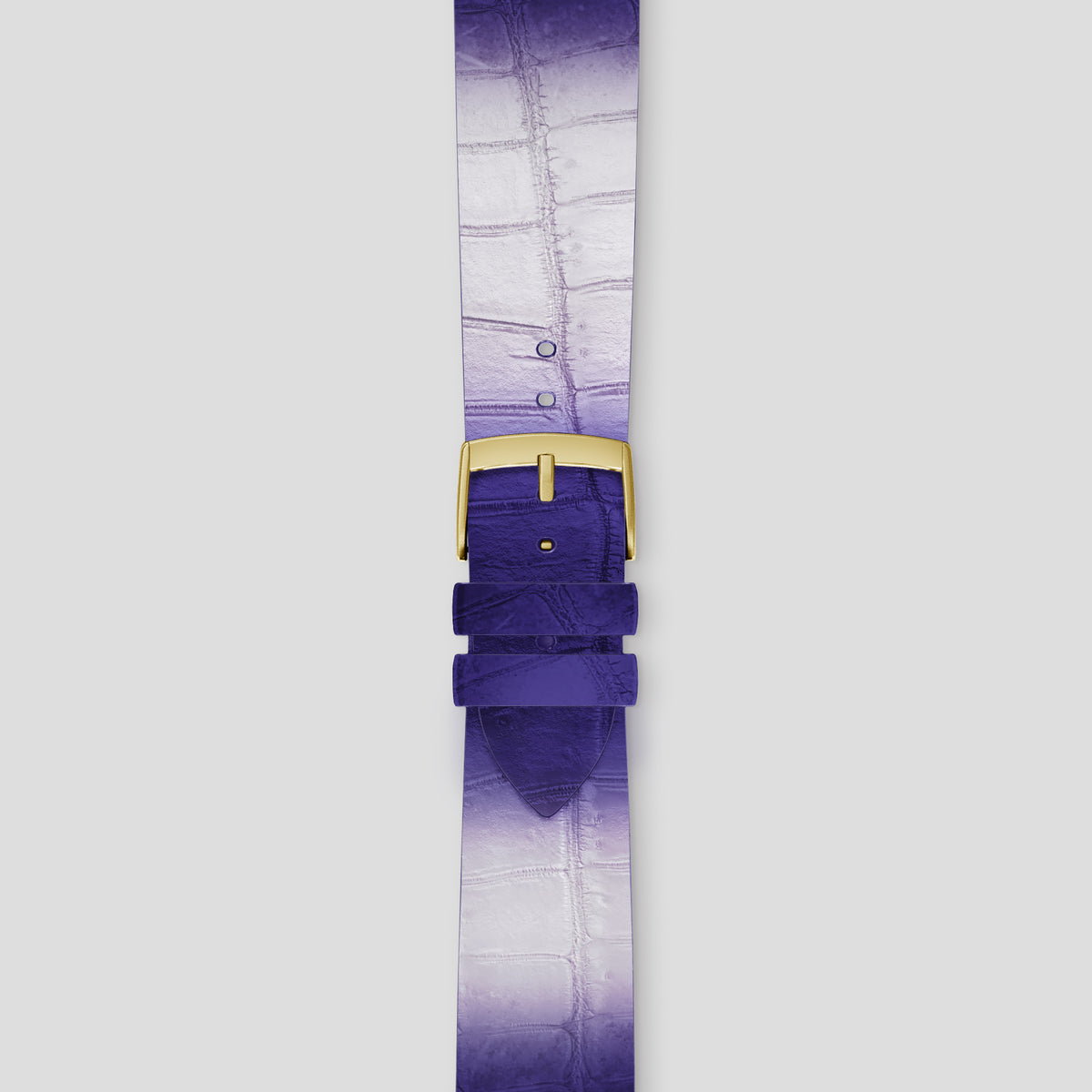 Purple Apple Watch 42mm Strap Himalayan Crocodile with Gold Metal -4 | Purple-Gold