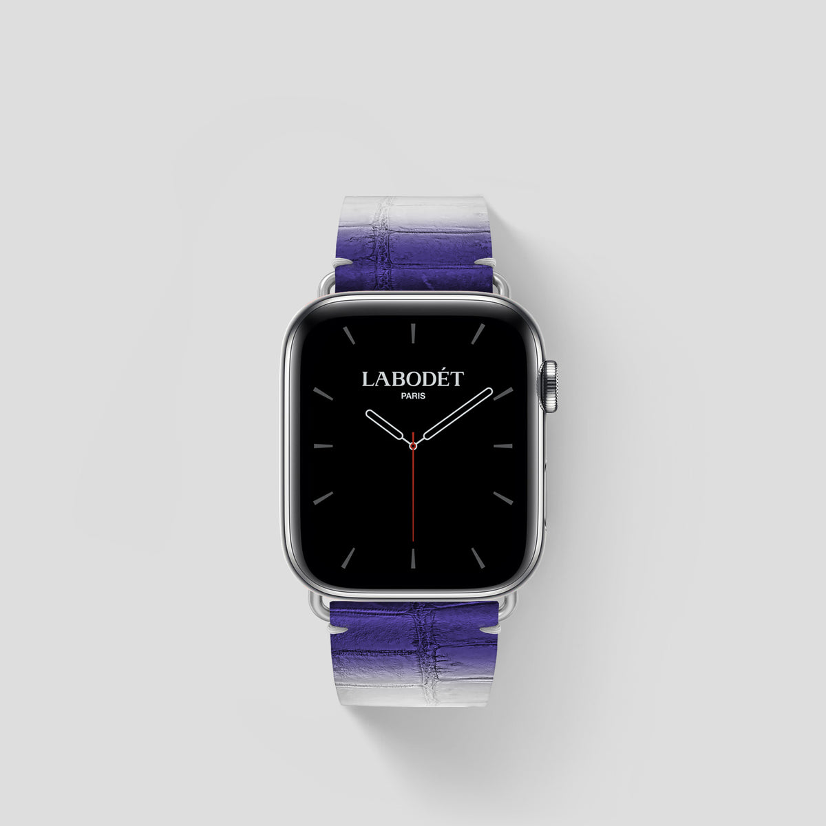 Purple Apple Watch 42mm Strap Himalayan Crocodile with Steel Metal -1 | Purple-Steel