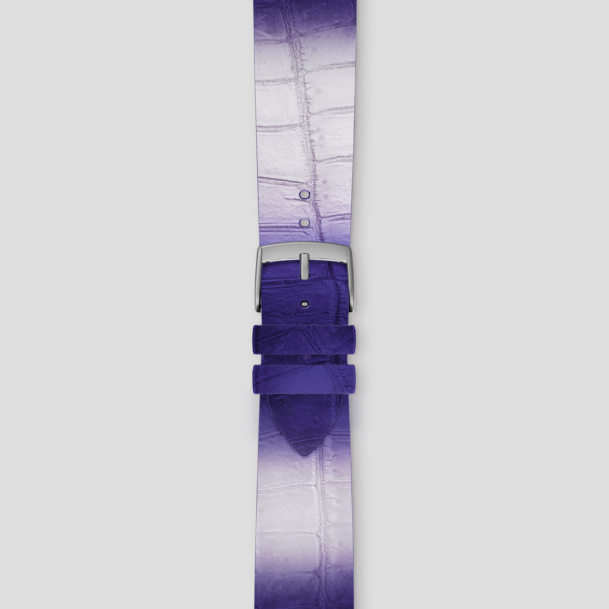 Purple Apple Watch 42mm Strap Himalayan Crocodile with Steel Metal -4 | Purple-Steel