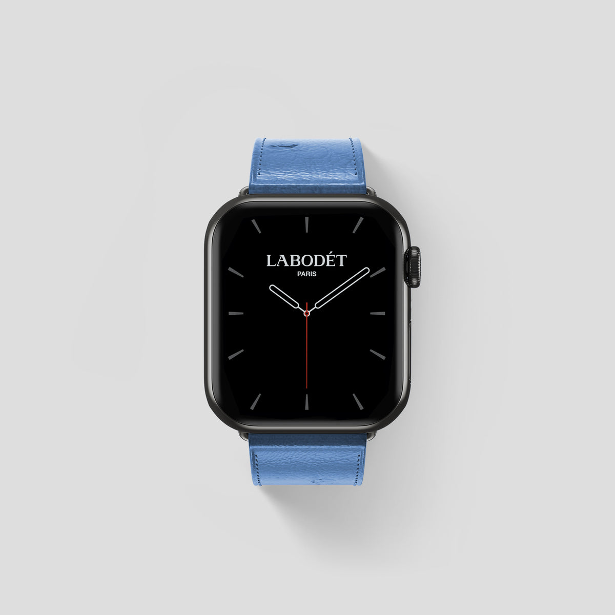 Blue-Jeans Apple Watch 42mm Classic Strap Ostrich with Black Metal -1 | Blue-Jeans-Black