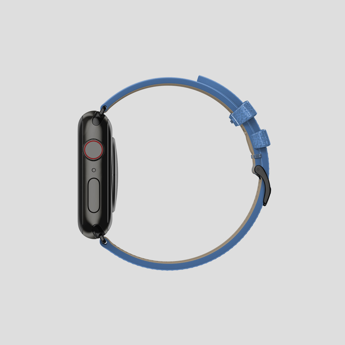 Blue-Jeans Apple Watch 42mm Classic Strap Ostrich with Black Metal -4 | Blue-Jeans-Black