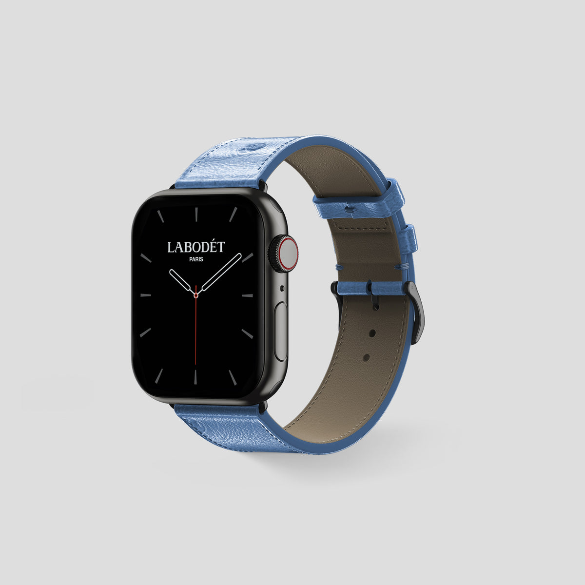 Blue-Jeans Apple Watch 42mm Classic Strap Ostrich with Black Metal -6 | Blue-Jeans-Black
