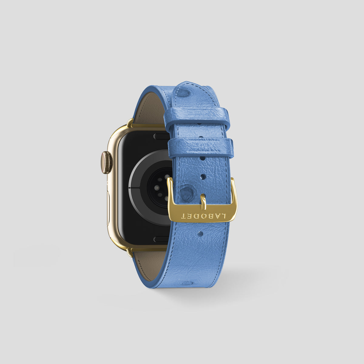 Blue-Jeans Apple Watch 42mm Classic Strap Ostrich with Gold Metal -2 | Blue-Jeans-Gold
