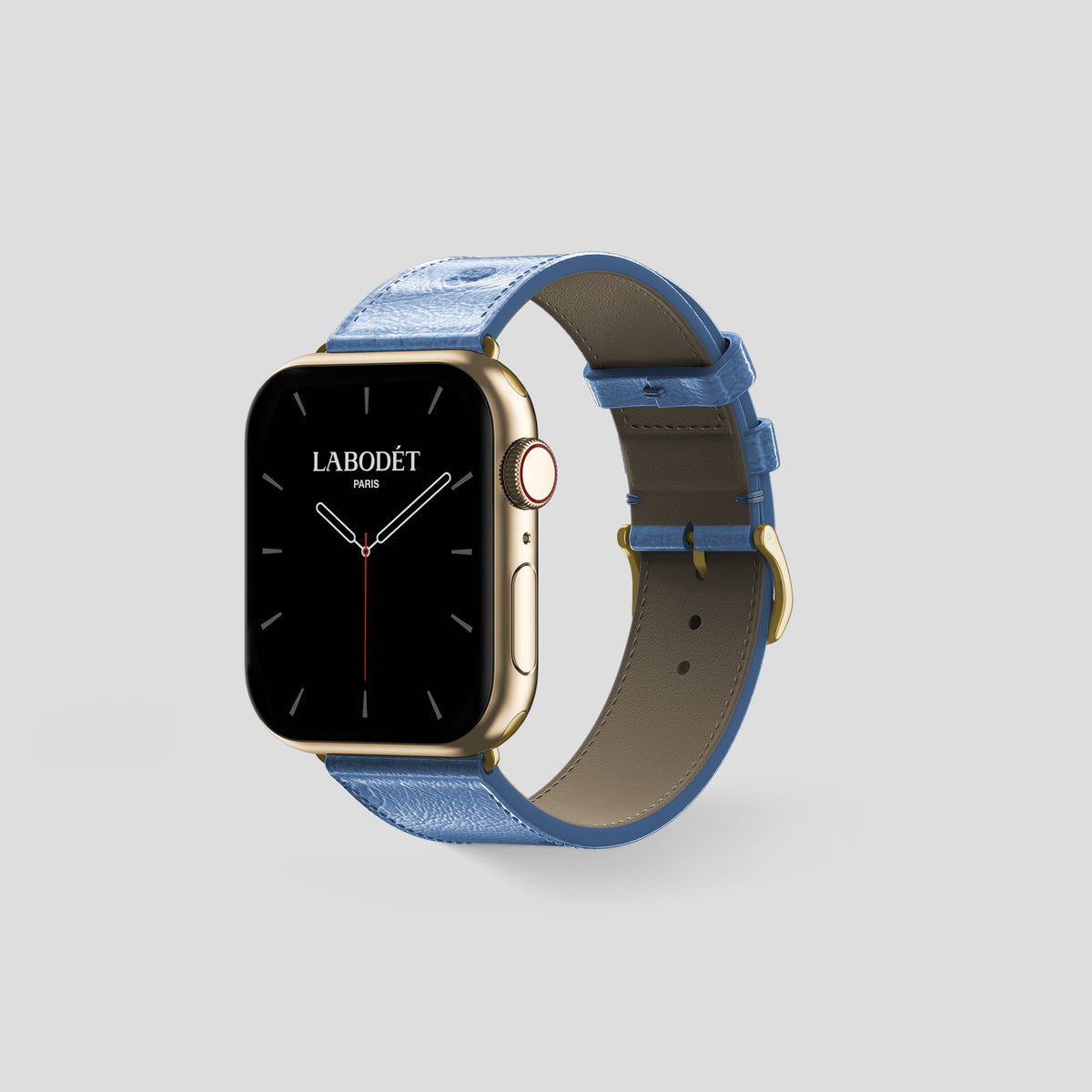 Blue-Jeans Apple Watch 42mm Classic Strap Ostrich with Gold Metal -6 | Blue-Jeans-Gold