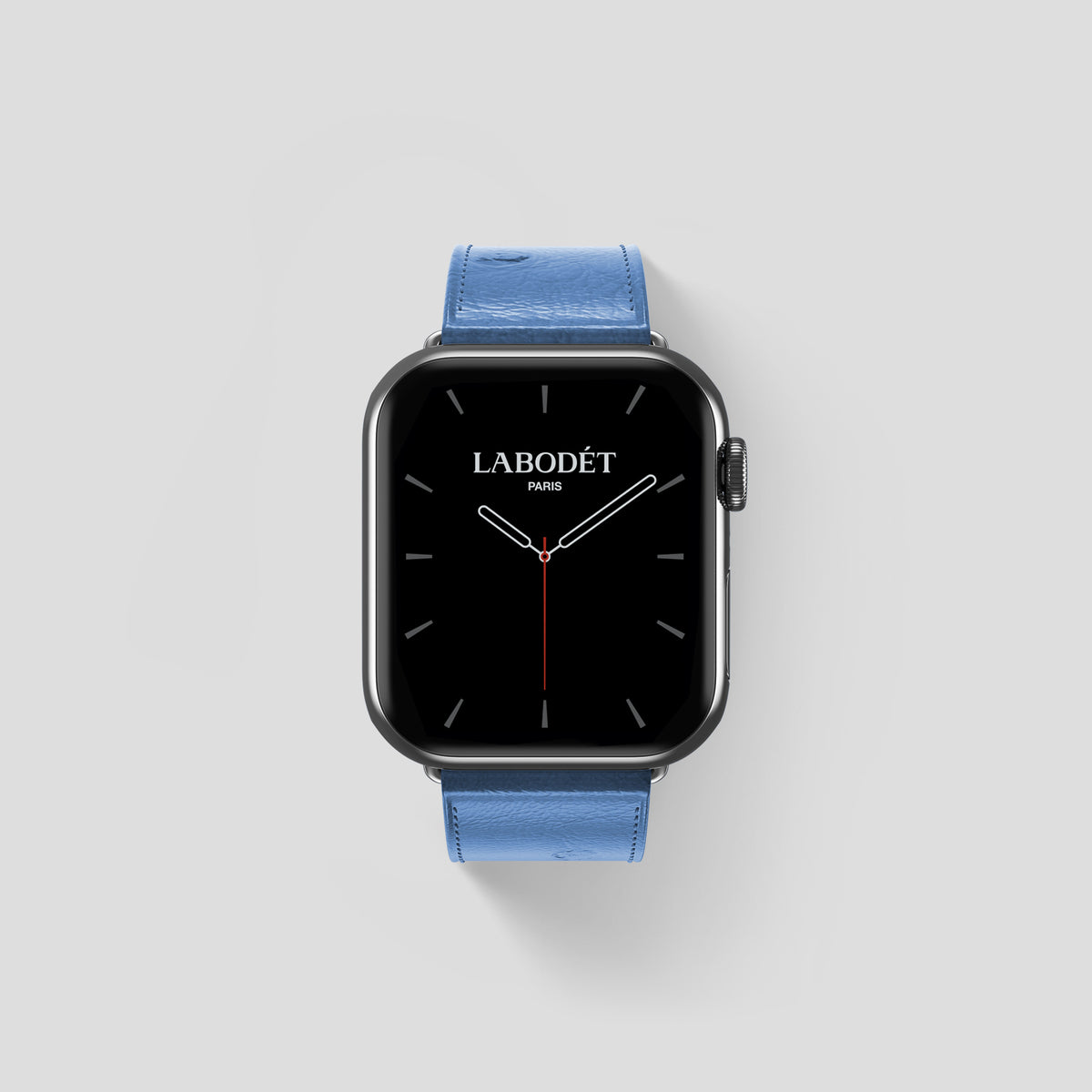 Blue-Jeans Apple Watch 42mm Classic Strap Ostrich with Steel Metal -1 | Blue-Jeans-Steel