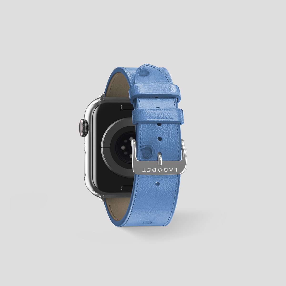 Blue-Jeans Apple Watch 42mm Classic Strap Ostrich with Steel Metal -2 | Blue-Jeans-Steel