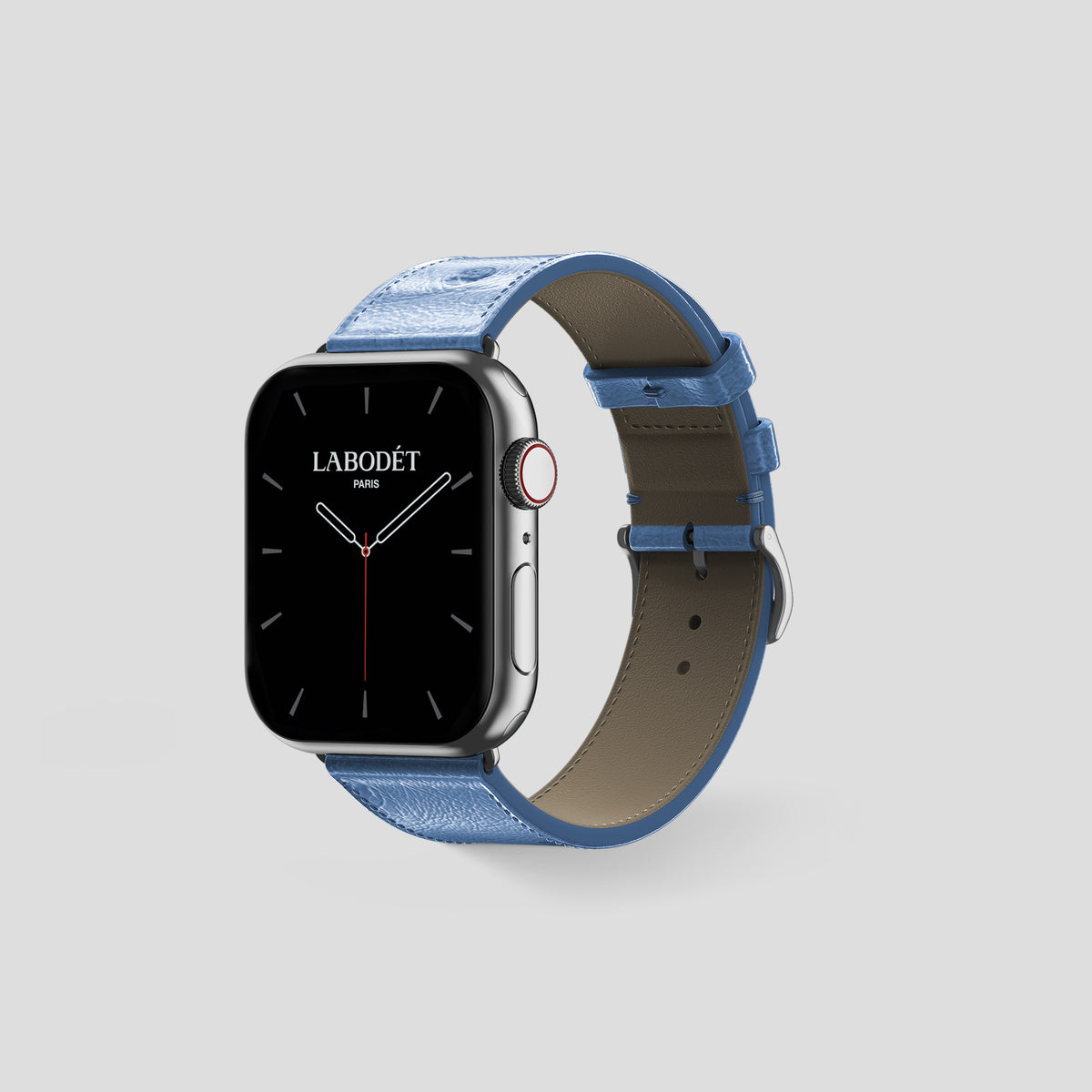 Blue-Jeans Apple Watch 42mm Classic Strap Ostrich with Steel Metal -6 | Blue-Jeans-Steel