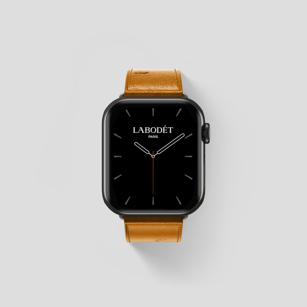 Chestnut Apple Watch 42mm Classic Strap Ostrich with Black Metal -1 | Chestnut-Black