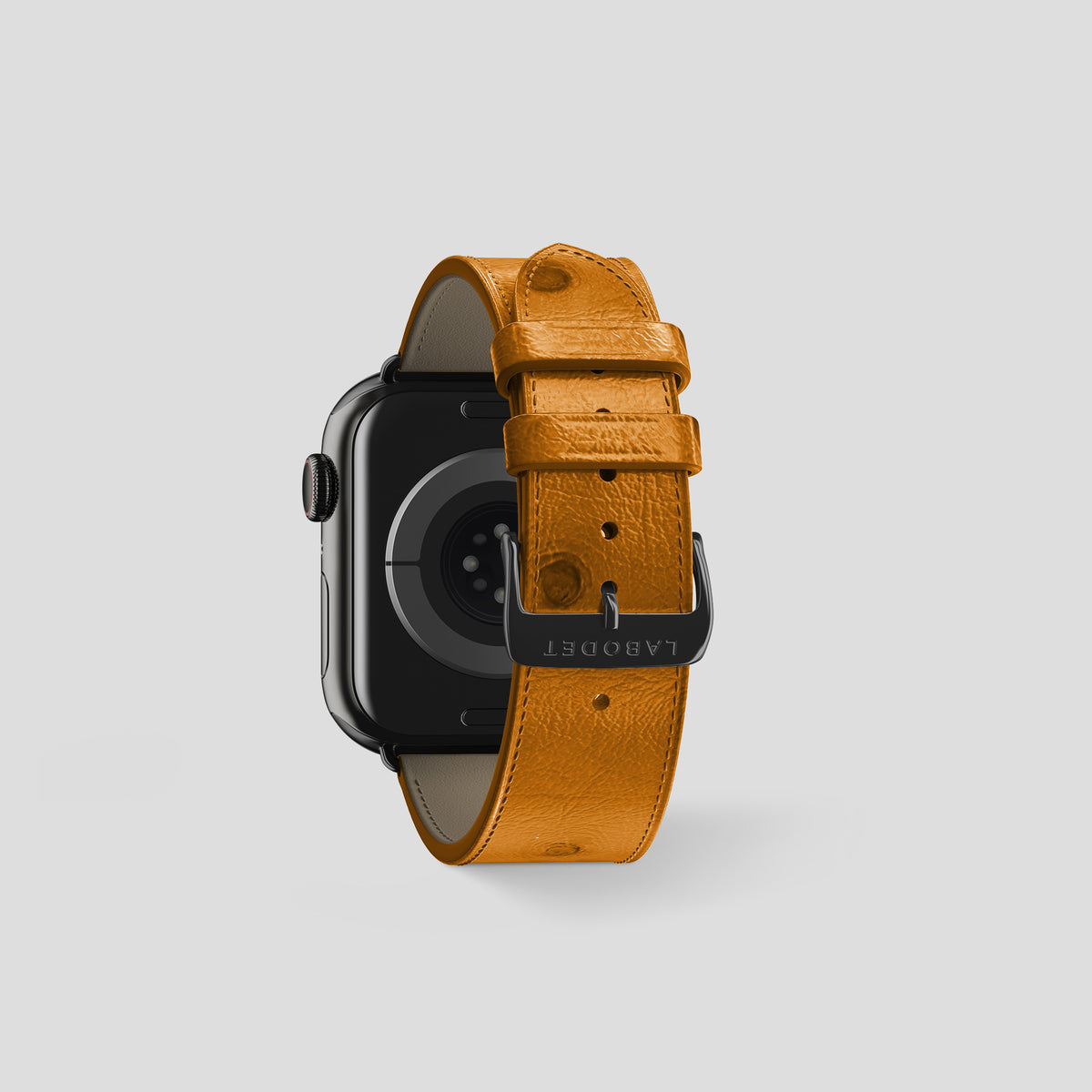 Chestnut Apple Watch 42mm Classic Strap Ostrich with Black Metal -2 | Chestnut-Black