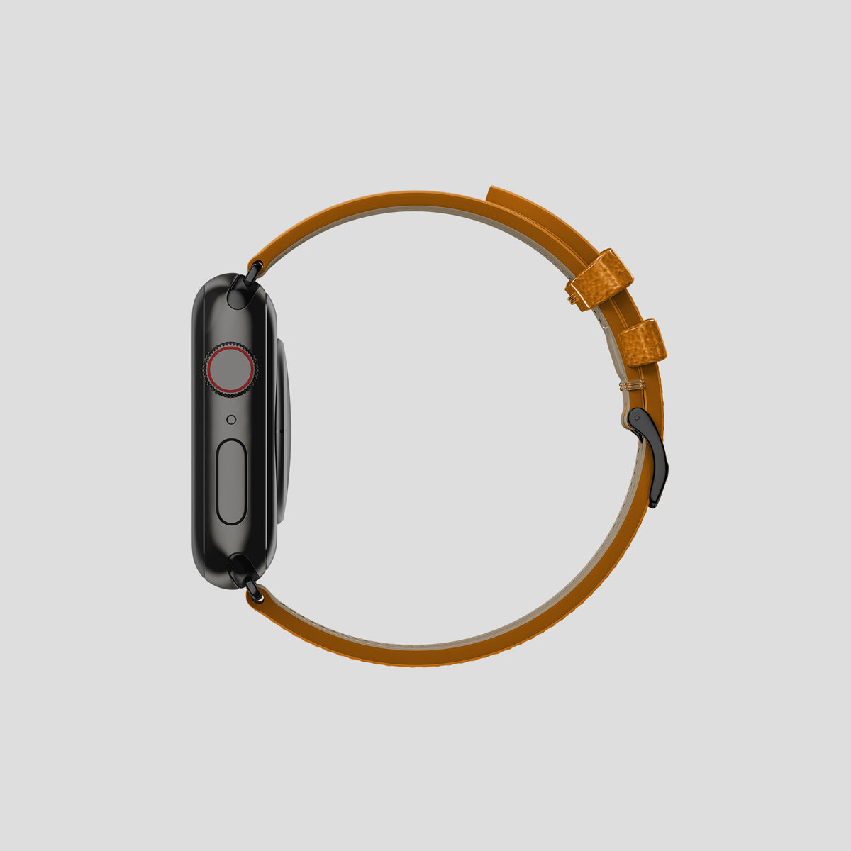 Chestnut Apple Watch 42mm Classic Strap Ostrich with Black Metal -4 | Chestnut-Black
