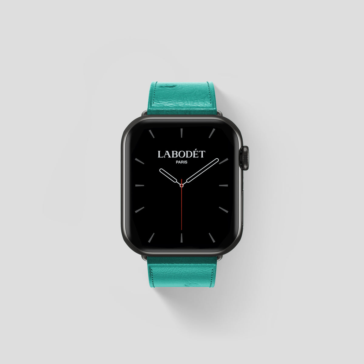 Turquoise Apple Watch 42mm Classic Strap Ostrich with Black Metal -1 | Turquoise-Black