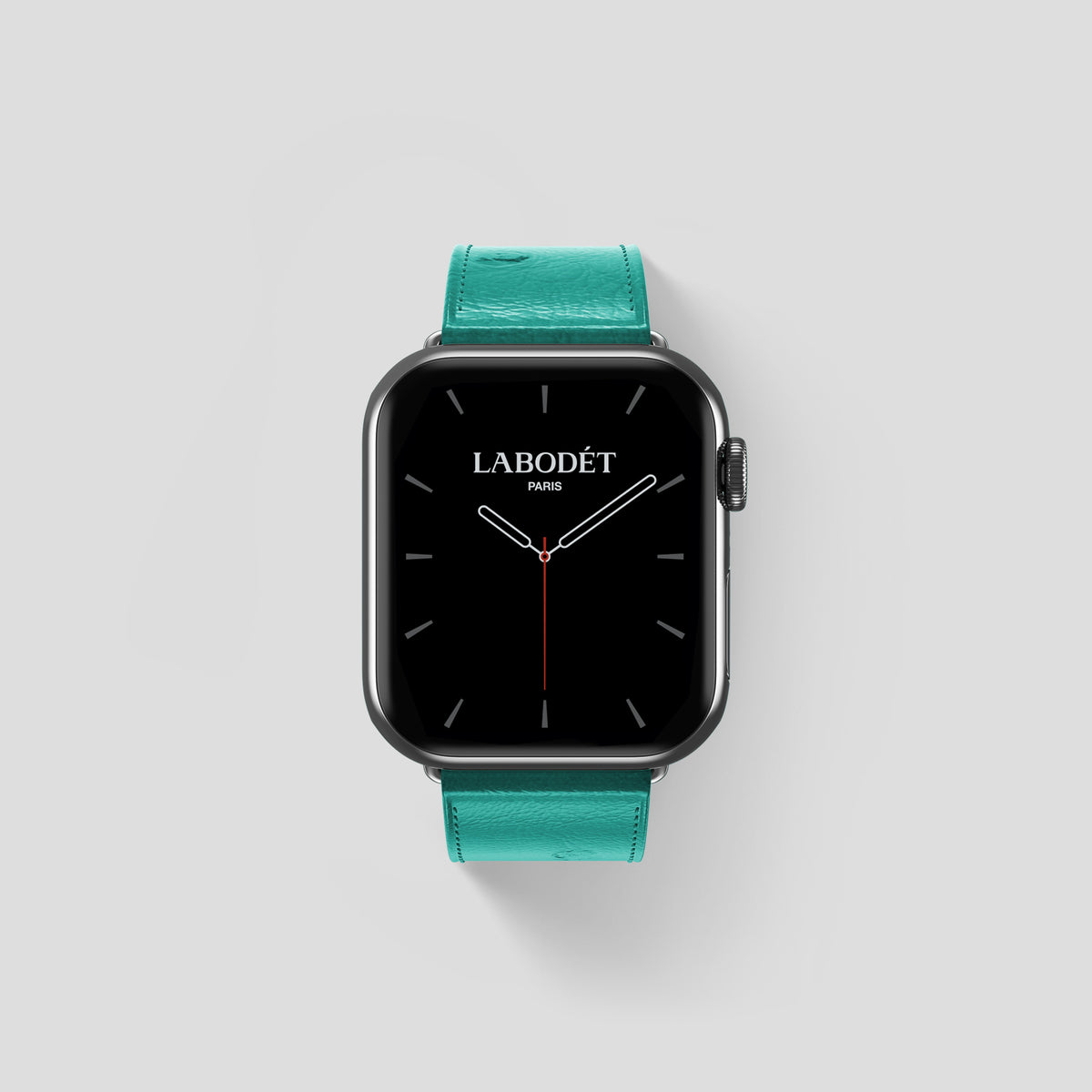 Turquoise Apple Watch 42mm Classic Strap Ostrich with Steel Metal -1 | Turquoise-Steel