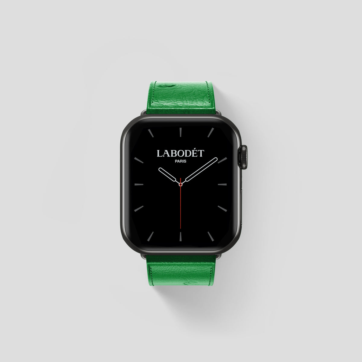 Kentucky Green Apple Watch 42mm Classic Strap Ostrich with Black Metal -1 | Kentucky-Green-Black