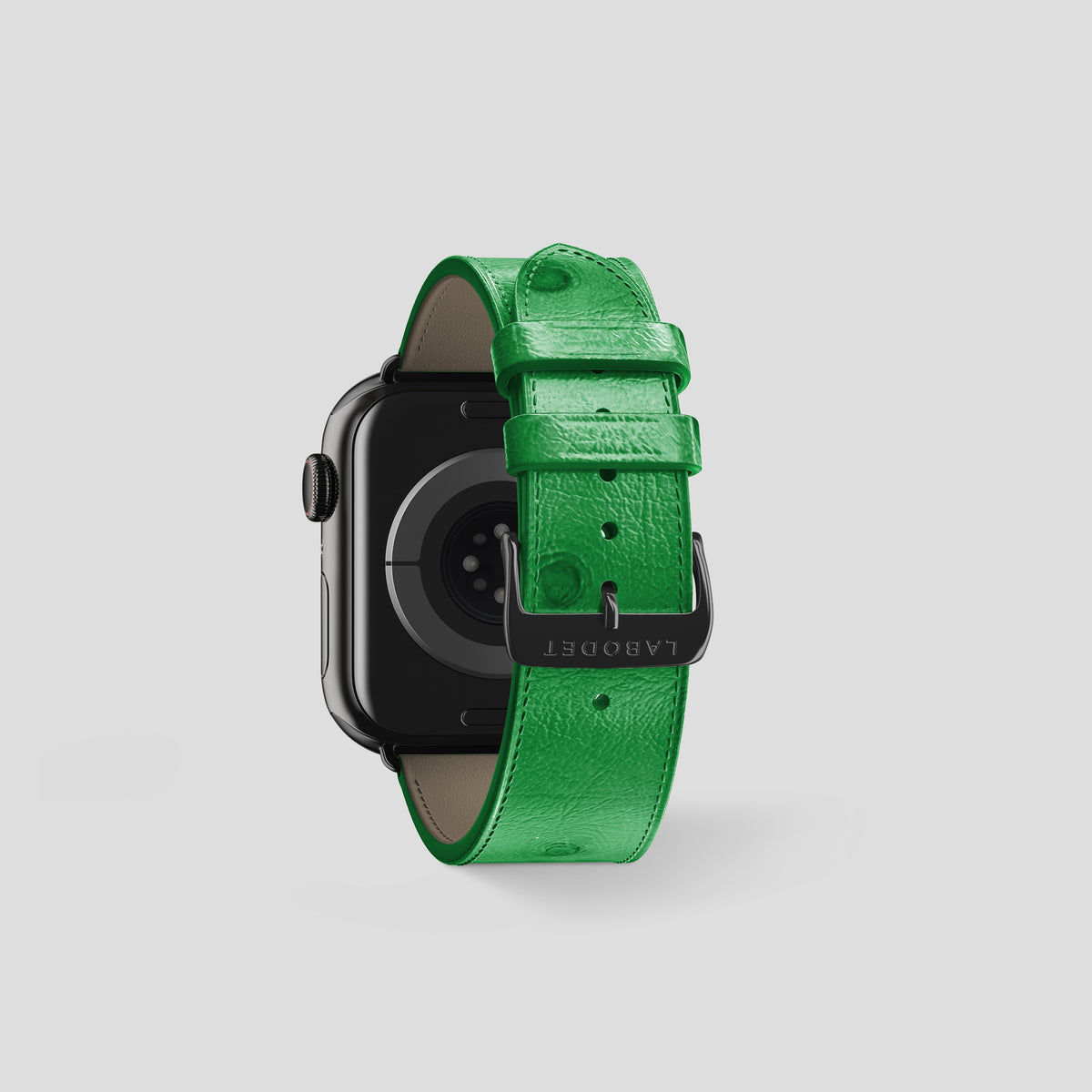 Kentucky Green Apple Watch 42mm Classic Strap Ostrich with Black Metal -2 | Kentucky-Green-Black