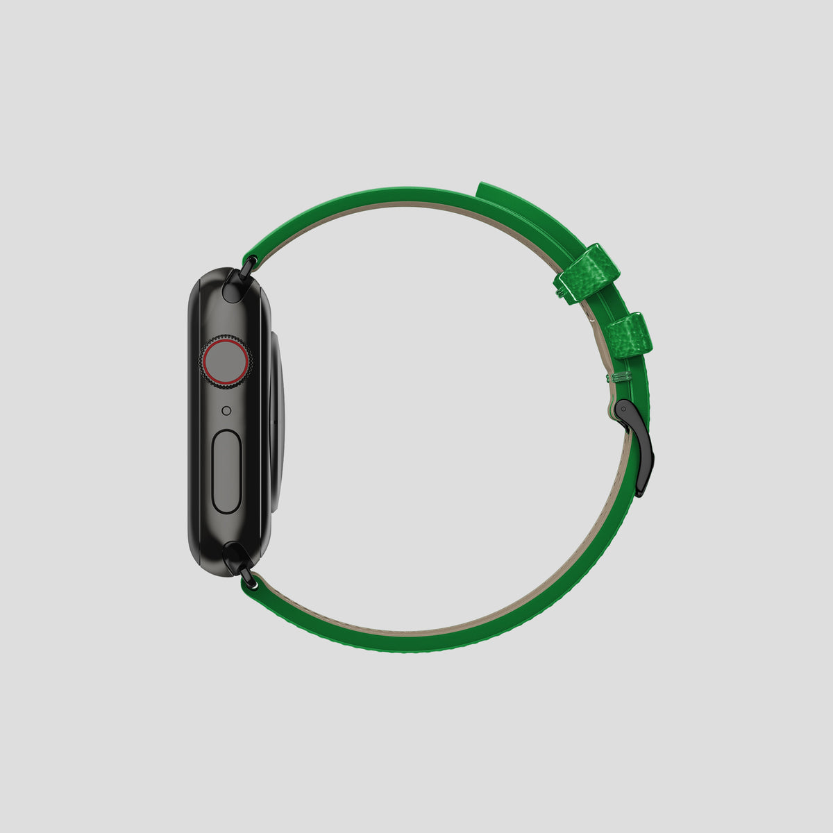 Kentucky Green Apple Watch 42mm Classic Strap Ostrich with Black Metal -4 | Kentucky-Green-Black