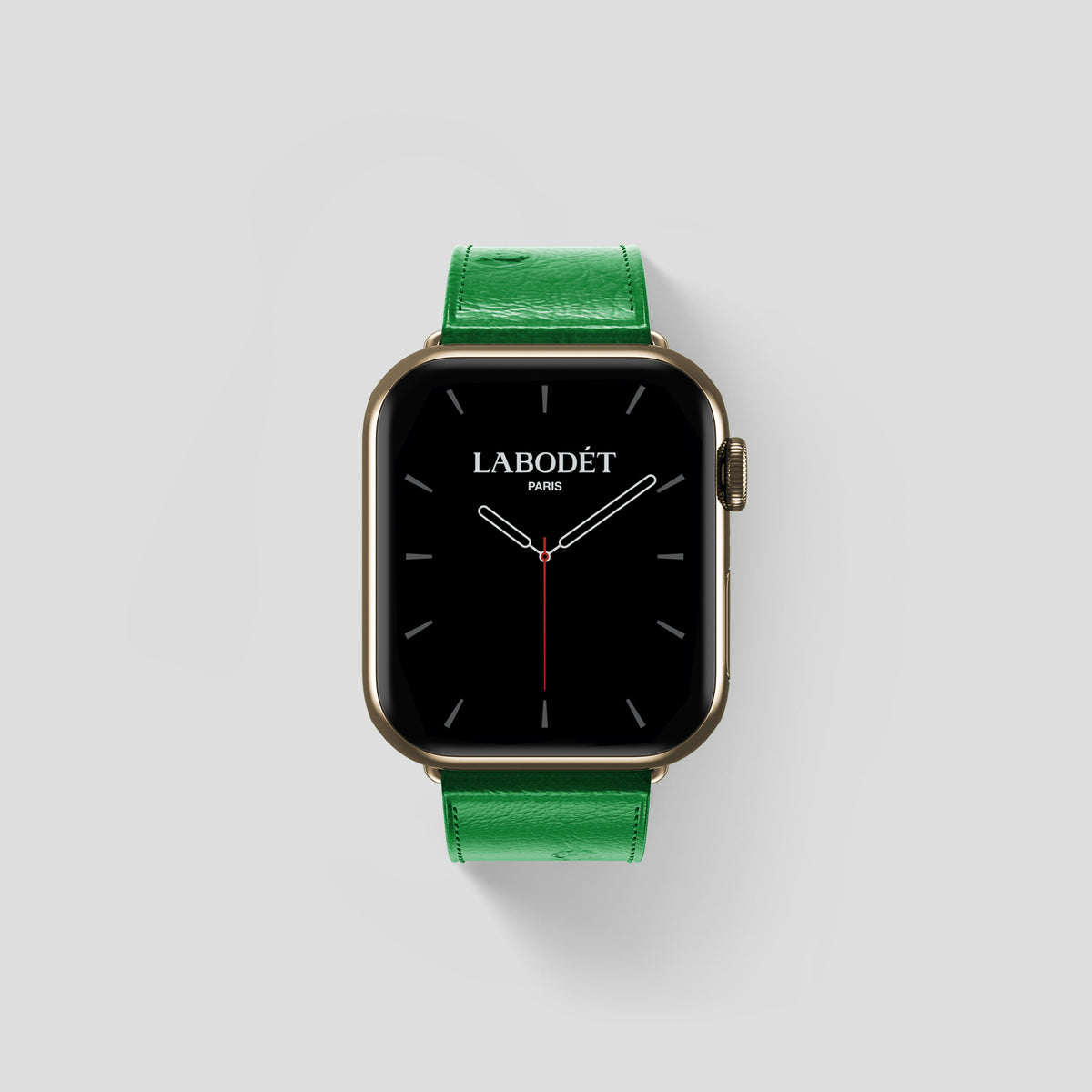 Kentucky Green Apple Watch 42mm Classic Strap Ostrich with Gold Metal -1 | Kentucky-Green-Gold