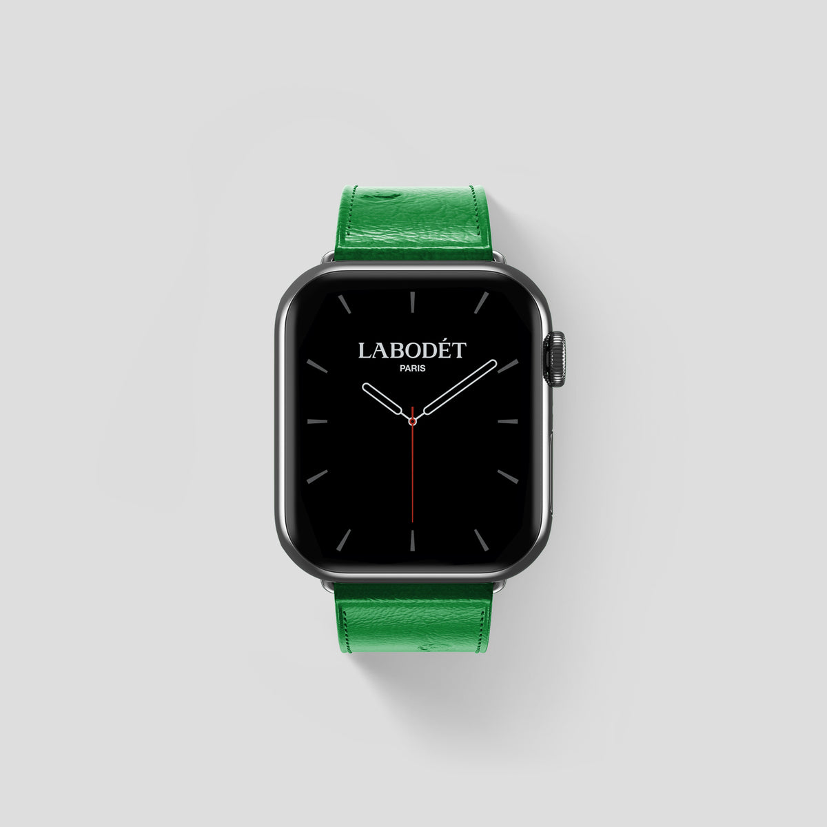 Kentucky Green Apple Watch 42mm Classic Strap Ostrich with Steel Metal -1 | Kentucky-Green-Steel