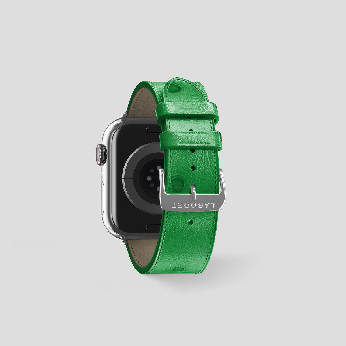 Kentucky Green Apple Watch 42mm Classic Strap Ostrich with Steel Metal -2 | Kentucky-Green-Steel