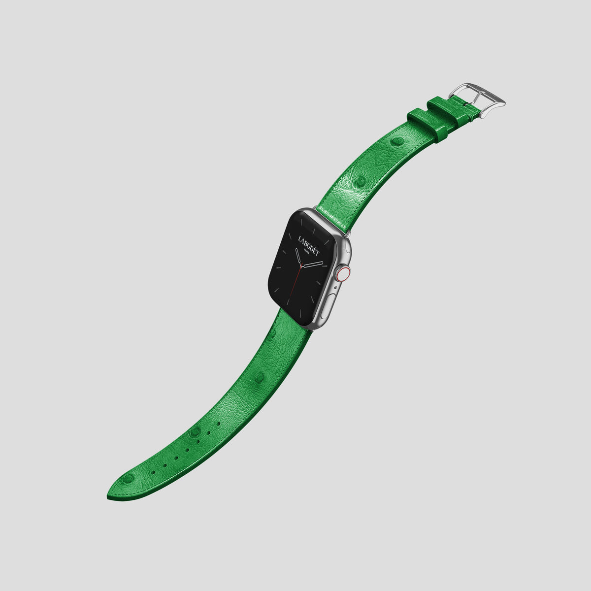 Kentucky Green Apple Watch 42mm Classic Strap Ostrich with Steel Metal -3 | Kentucky-Green-Steel