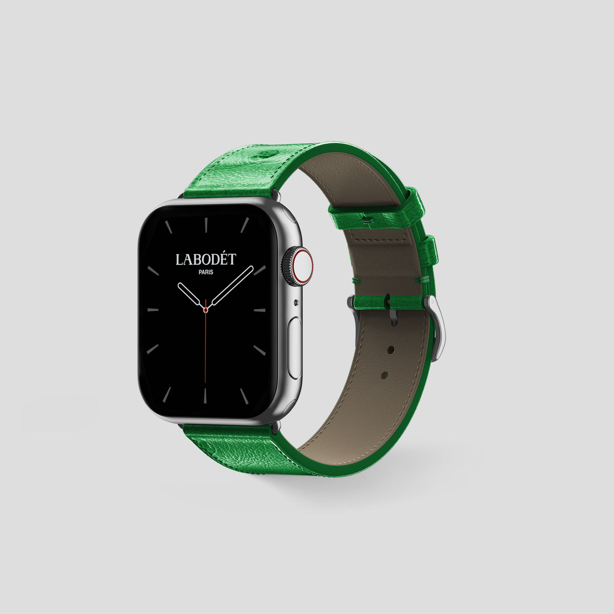 Kentucky Green Apple Watch 42mm Classic Strap Ostrich with Steel Metal -6 | Kentucky-Green-Steel