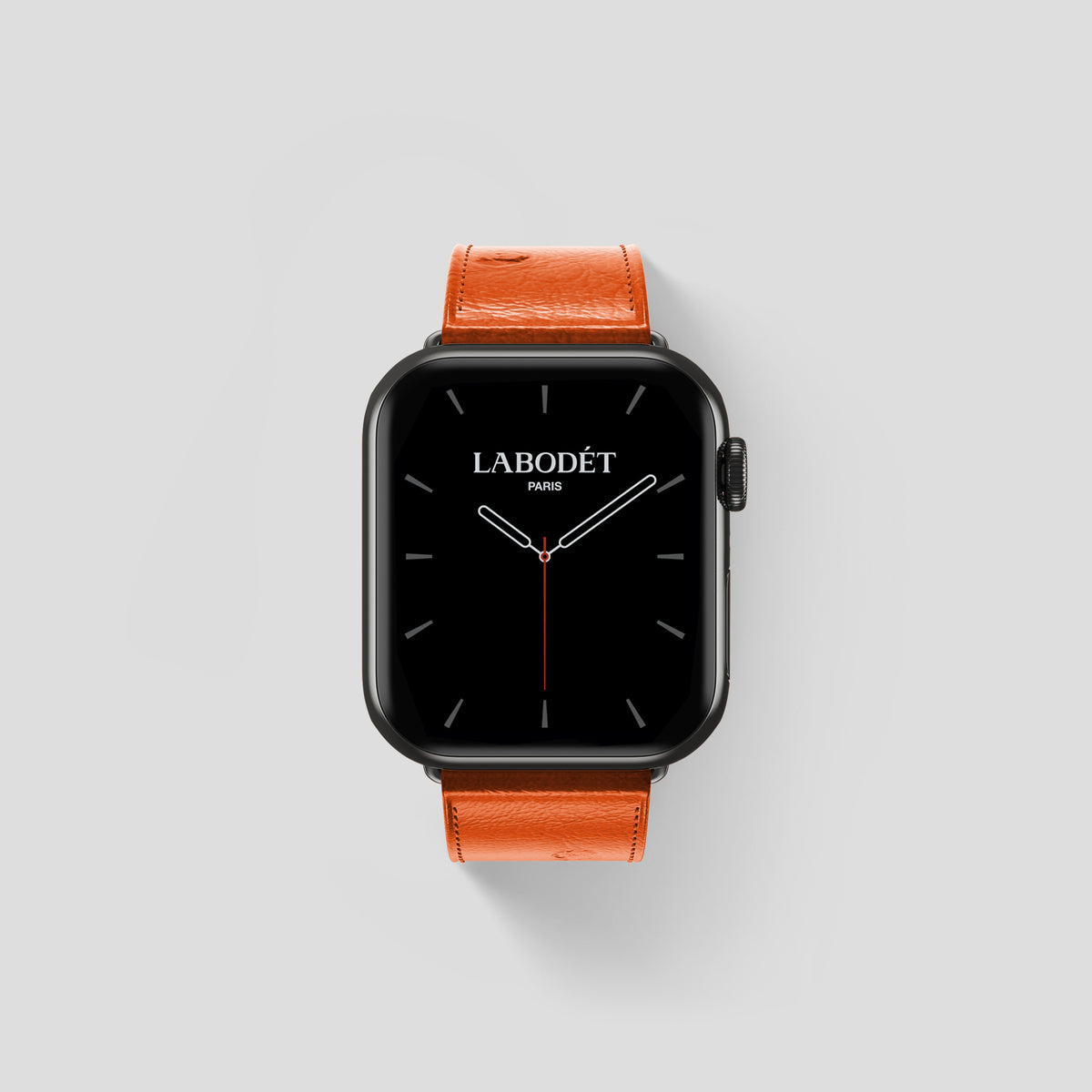 Orange Apple Watch 42mm Classic Strap Ostrich with Black Metal -1 | Orange-Black
