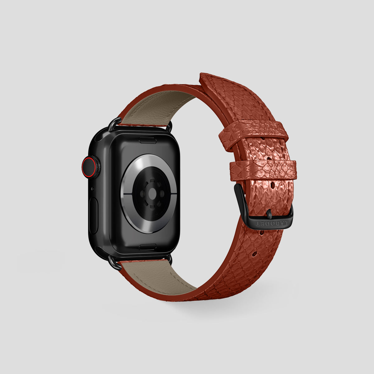 Medium-Brown Apple Watch 42mm Classic Strap In Python with Black Metal -2 | Medium-Brown-Black