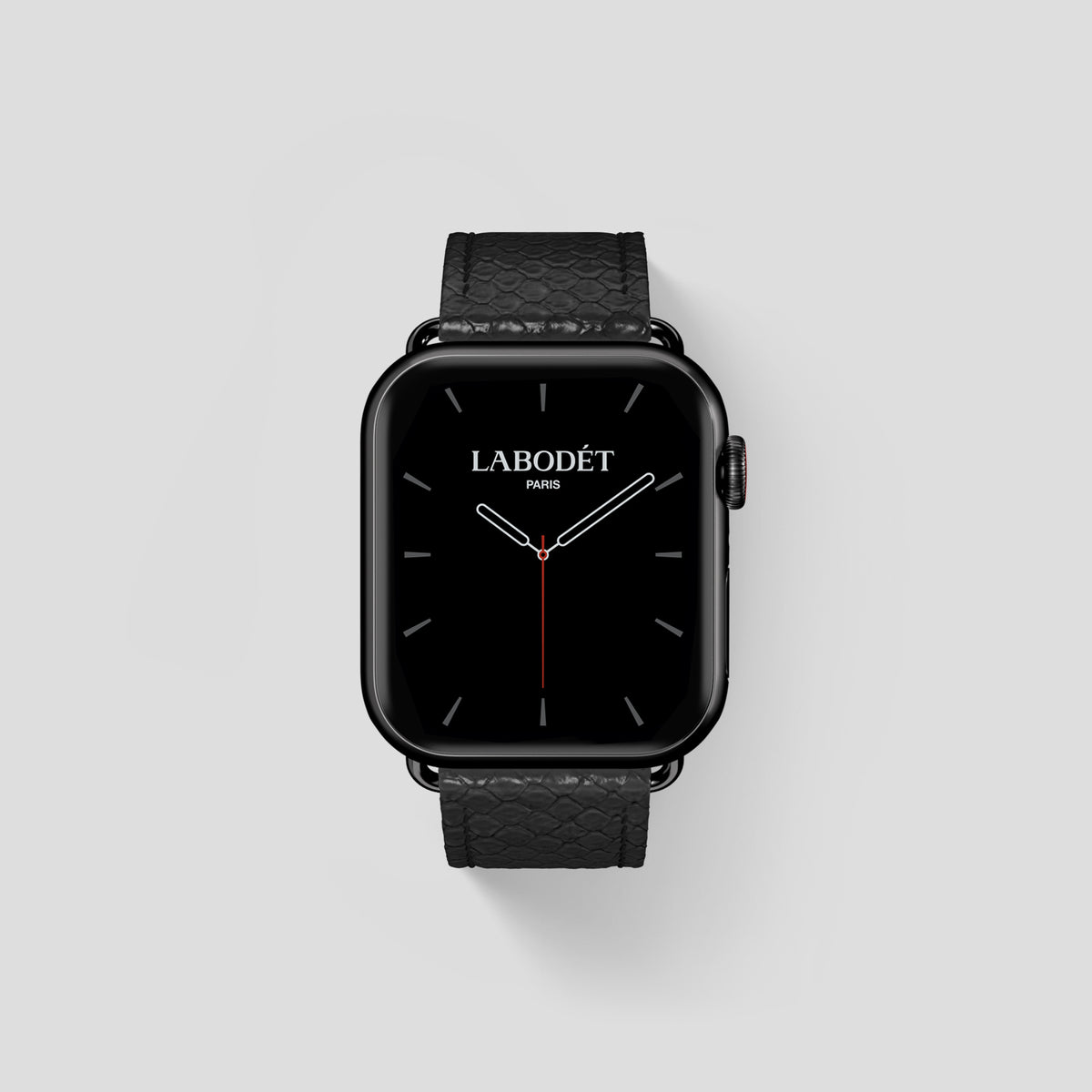 Black Apple Watch 42mm Classic Strap In Python with Black Metal -1 | Black-Black