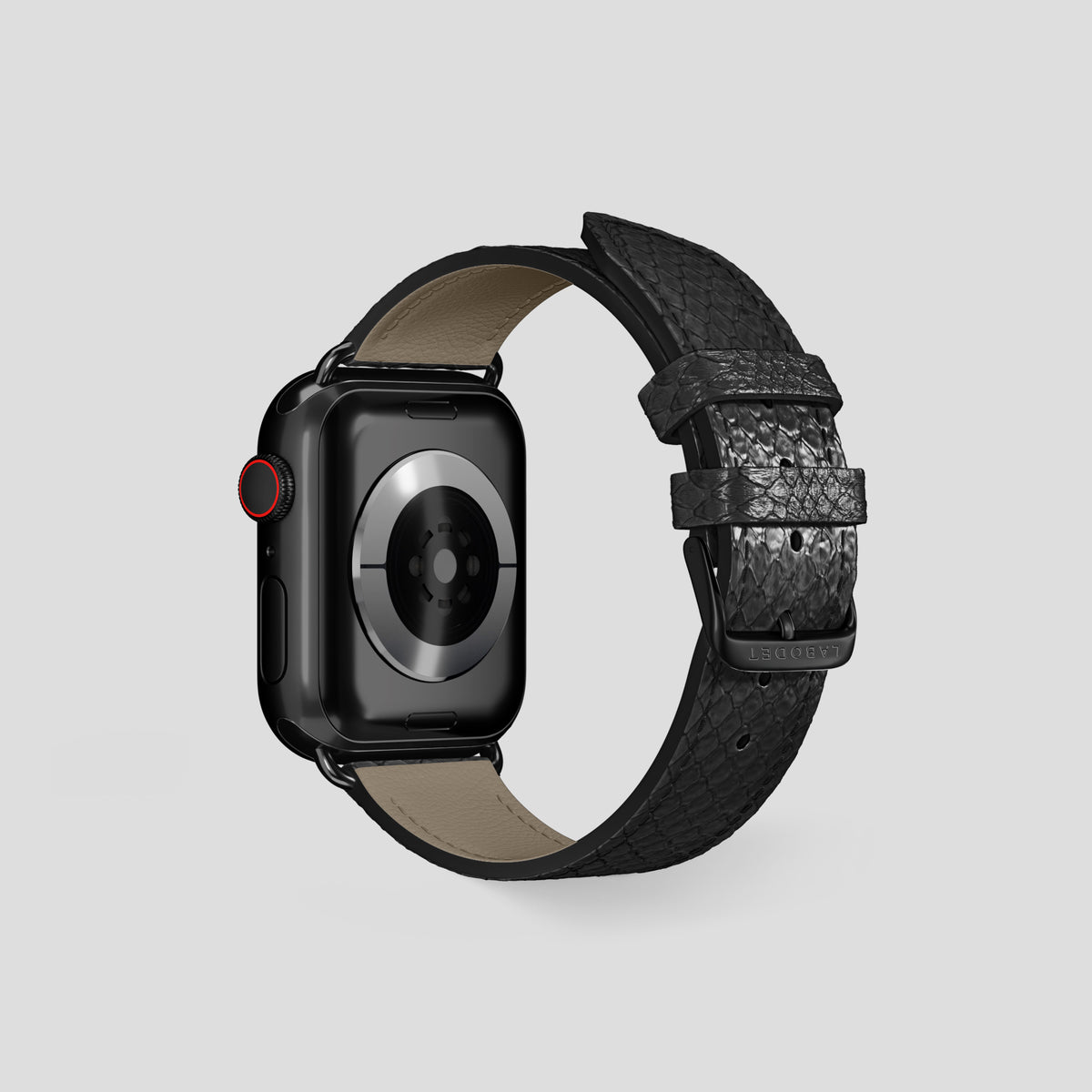 Black Apple Watch 42mm Classic Strap In Python with Black Metal -2 | Black-Black