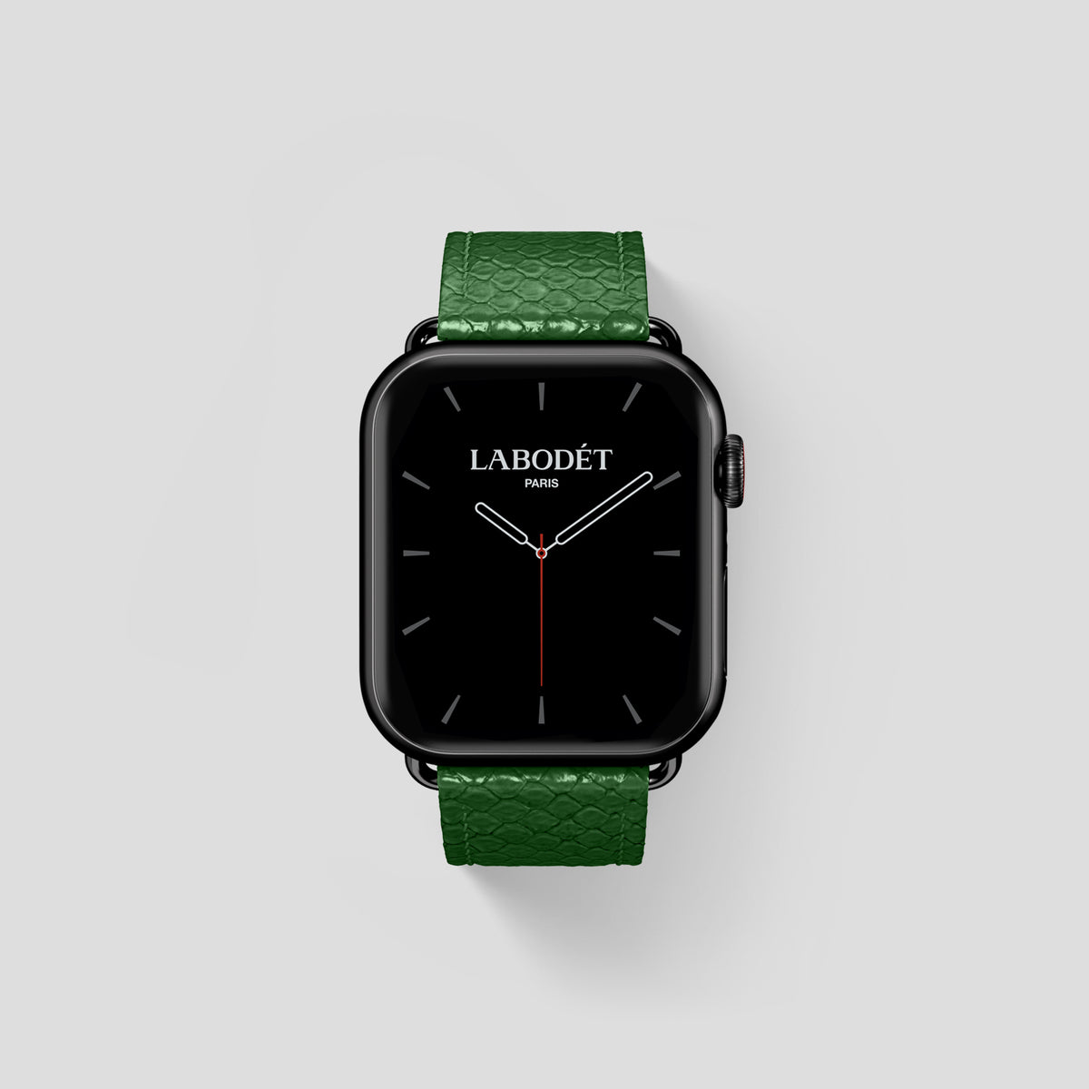 Green Apple Watch 42mm Classic Strap In Python with Black Metal -1 | Green-Black