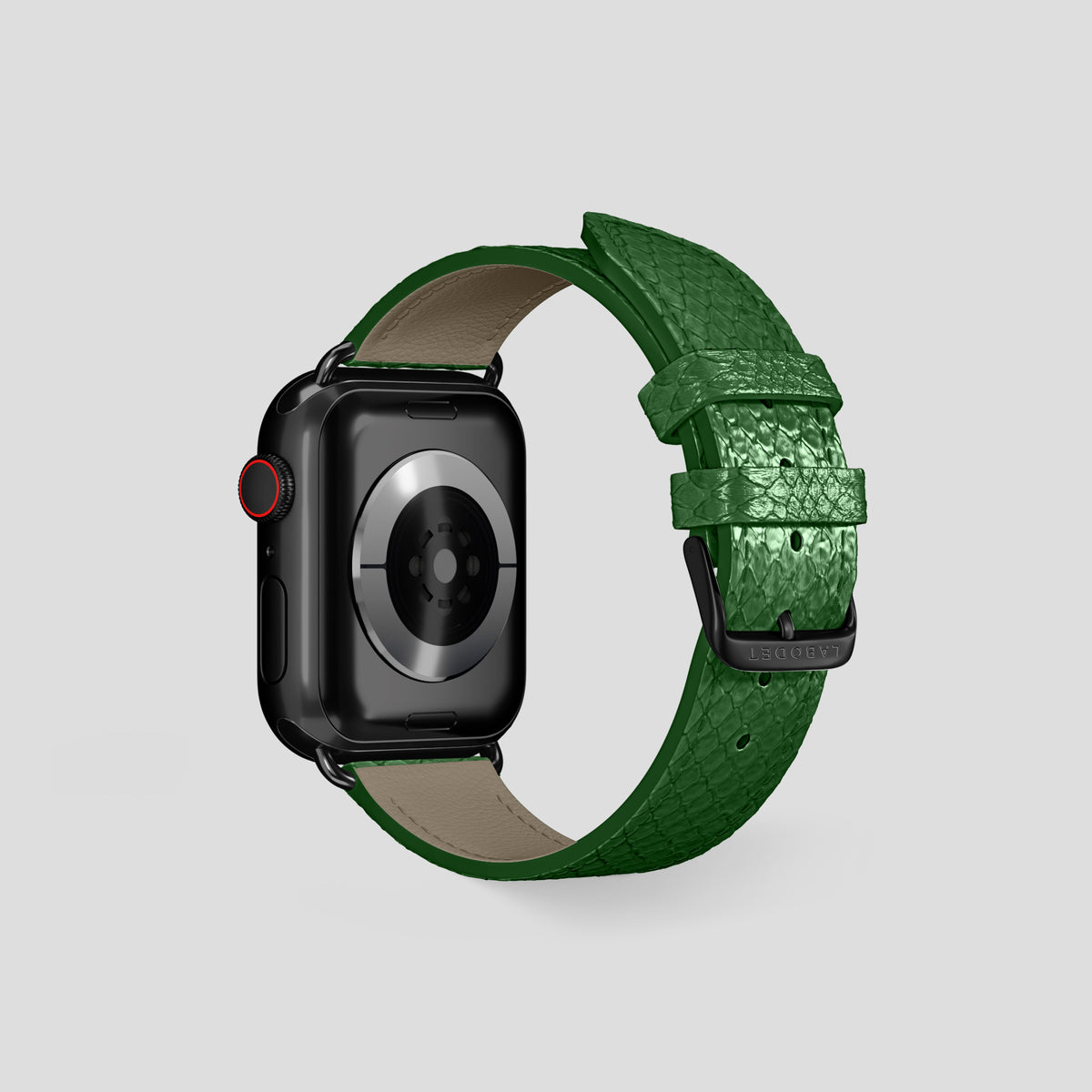 Green Apple Watch 42mm Classic Strap In Python with Black Metal -2 | Green-Black