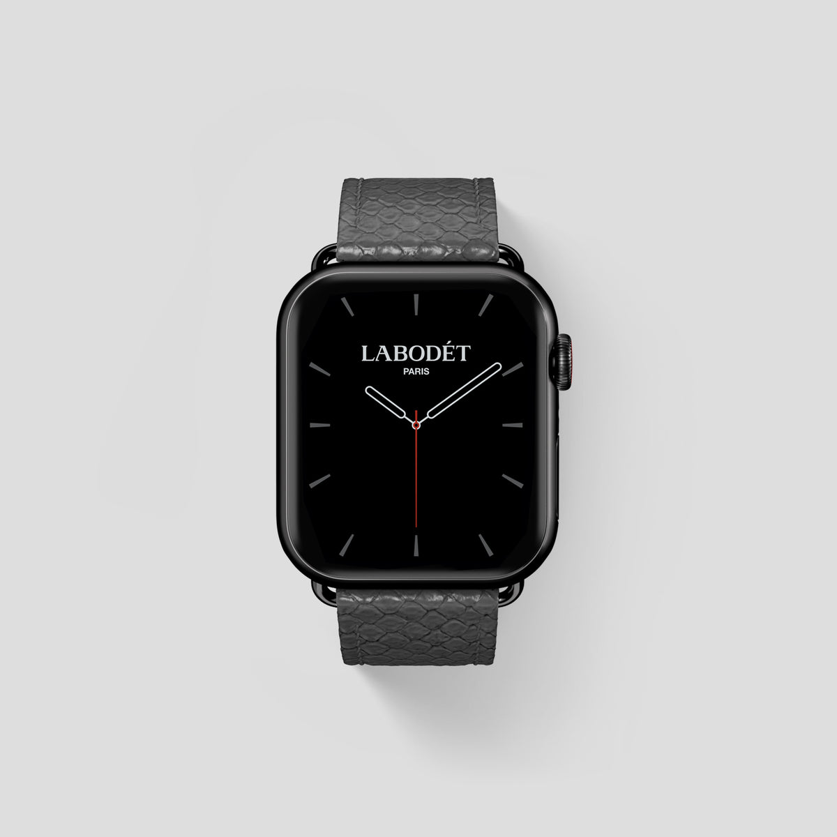Grey Apple Watch 42mm Classic Strap In Python with Black Metal -1 | Grey-Black