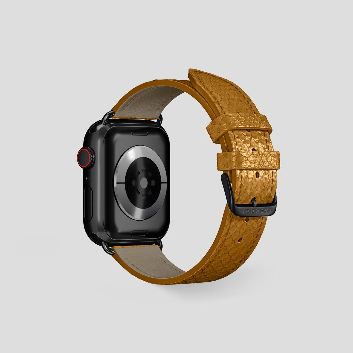 Honey Apple Watch 42mm Classic Strap In Python with Black Metal -2 | Honey-Black