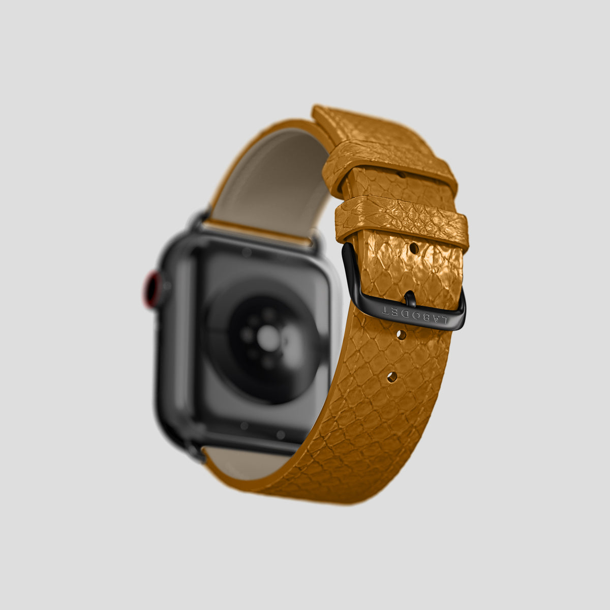 Honey Apple Watch 42mm Classic Strap In Python with Black Metal -5 | Honey-Black