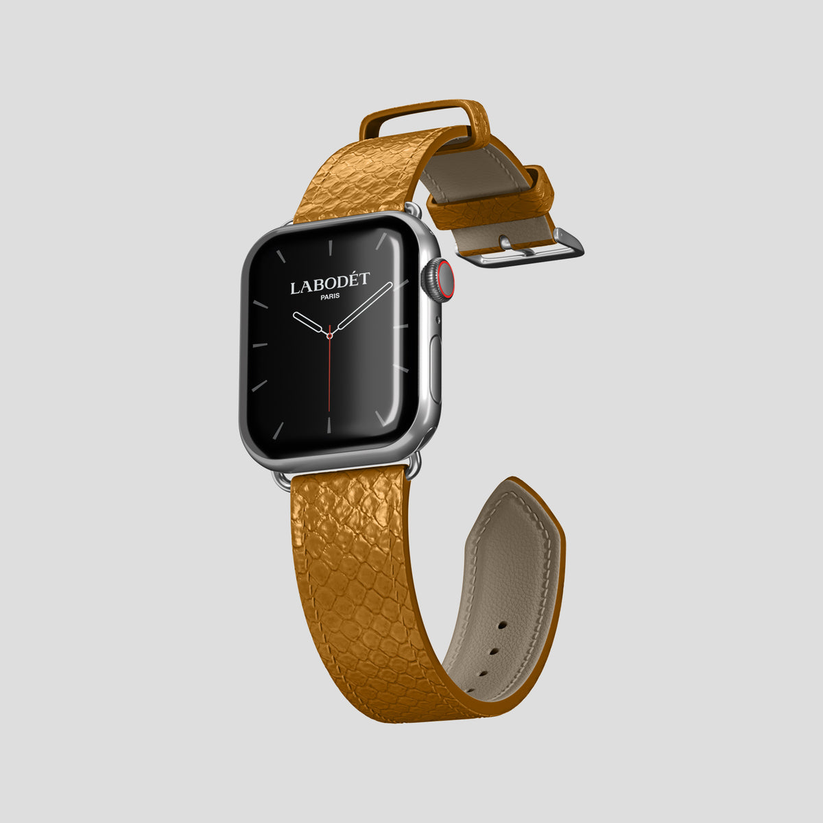 Honey Apple Watch 42mm Classic Strap In Python with Steel Metal -3 | Honey-Steel