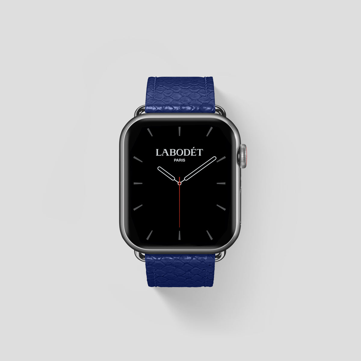Royal Blue Apple Watch 42mm Classic Strap In Python with Steel Metal -1 | Royal-Blue-Steel