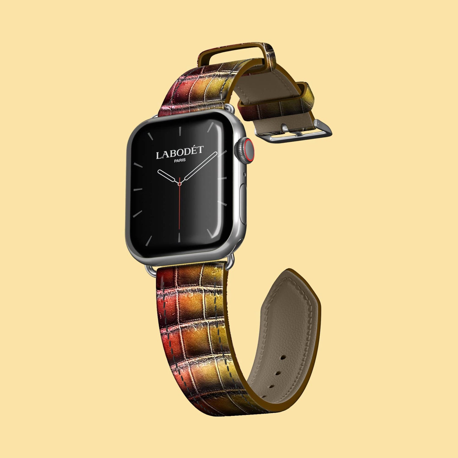 Sunset Apple Watch Strap Classic 46mm 1/1 Alligator with Steel Metal -1 | Sunset-Steel