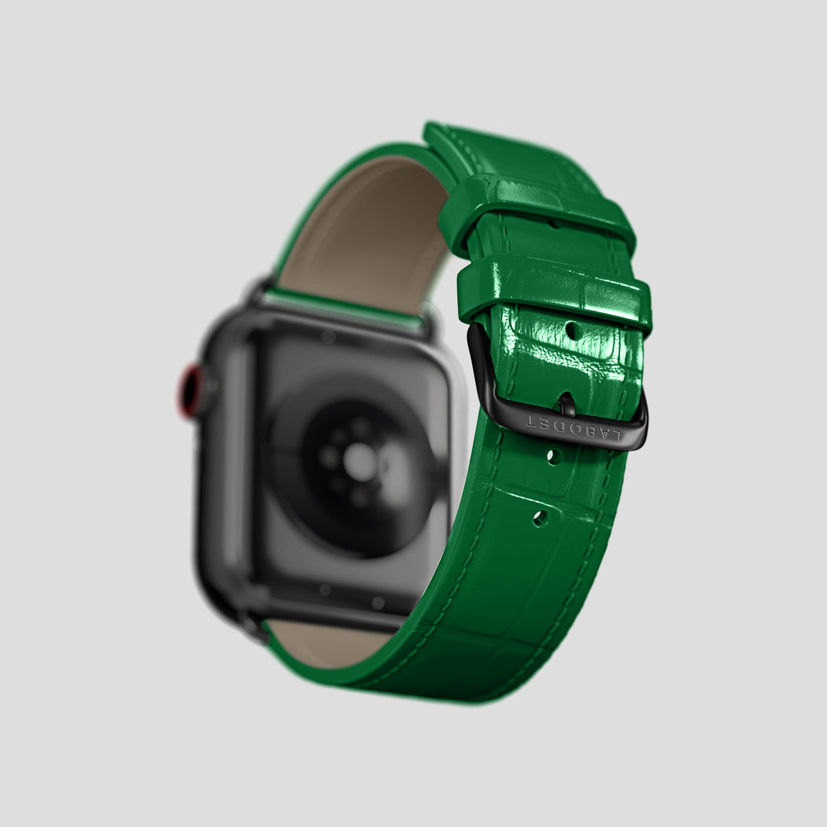 Forest-Green Classic Strap For Apple Watch 46mm In Alligator with Black Metal -4 | Forest-Green-Black