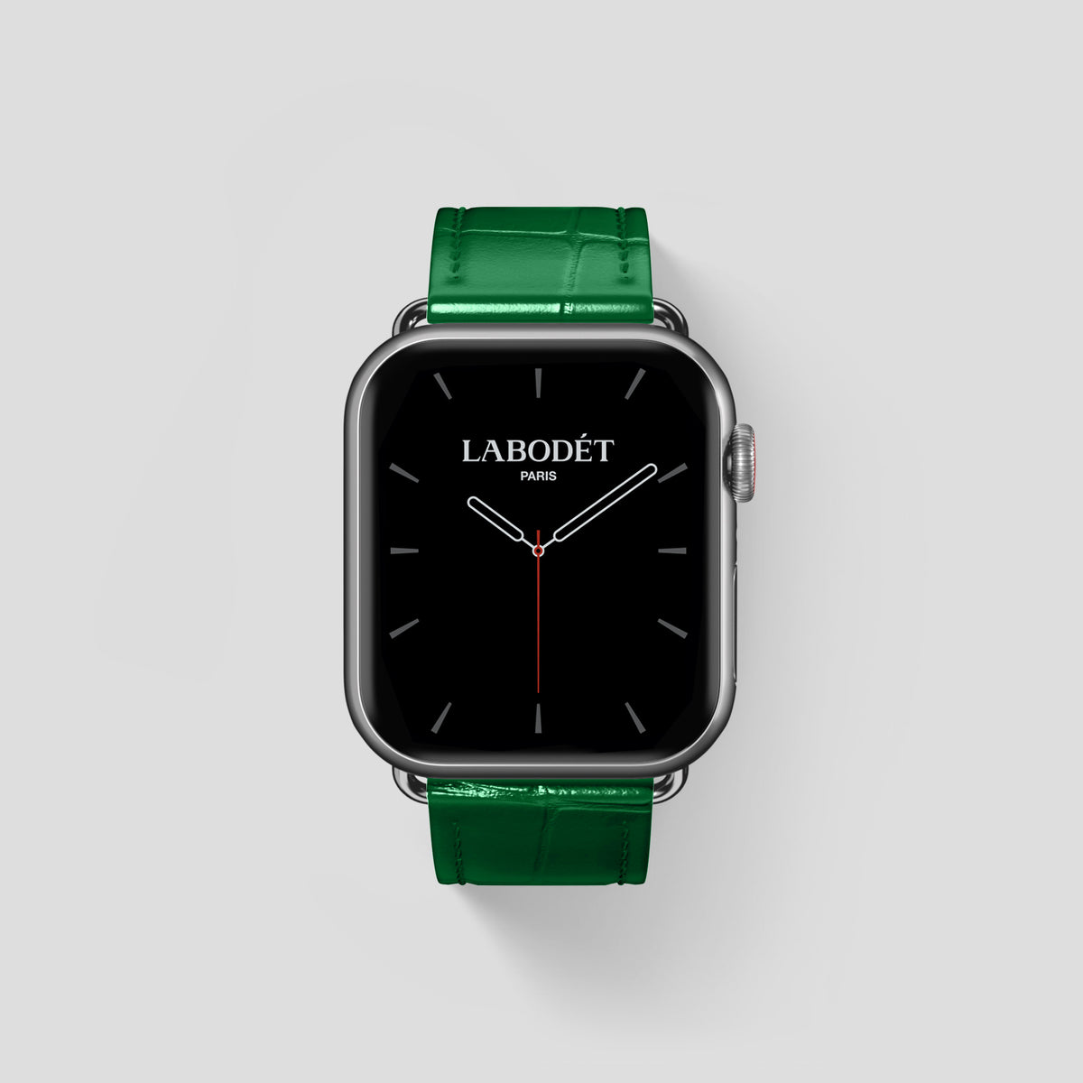 Forest-Green Classic Strap For Apple Watch 46mm In Alligator with Steel Metal -1 | Forest-Green-Steel