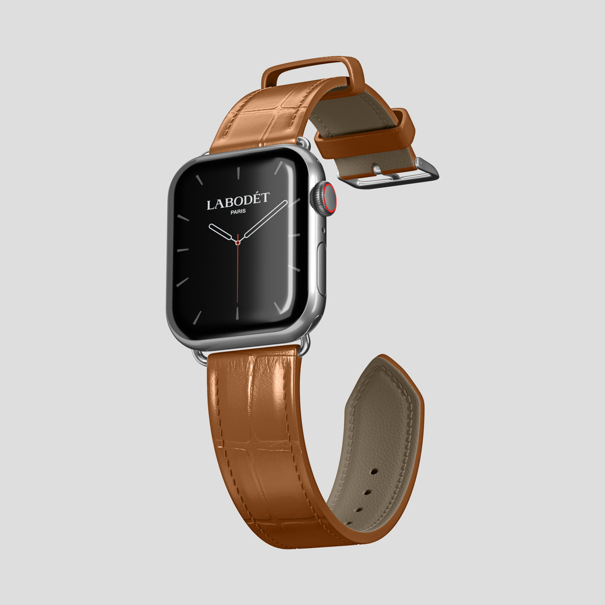 Honey Classic Strap For Apple Watch 46mm In Alligator with Steel Metal -3 | Honey-Steel