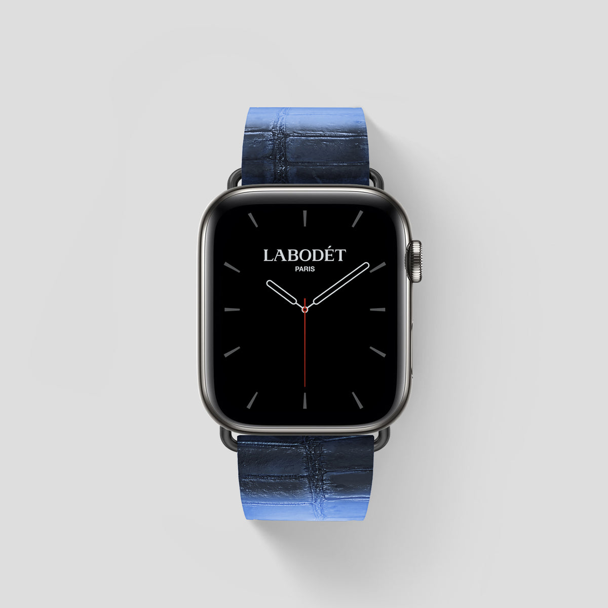 Lavender Apple Watch 46mm Strap Himalayan Crocodile with Black Metal -1 | Lavender-Black