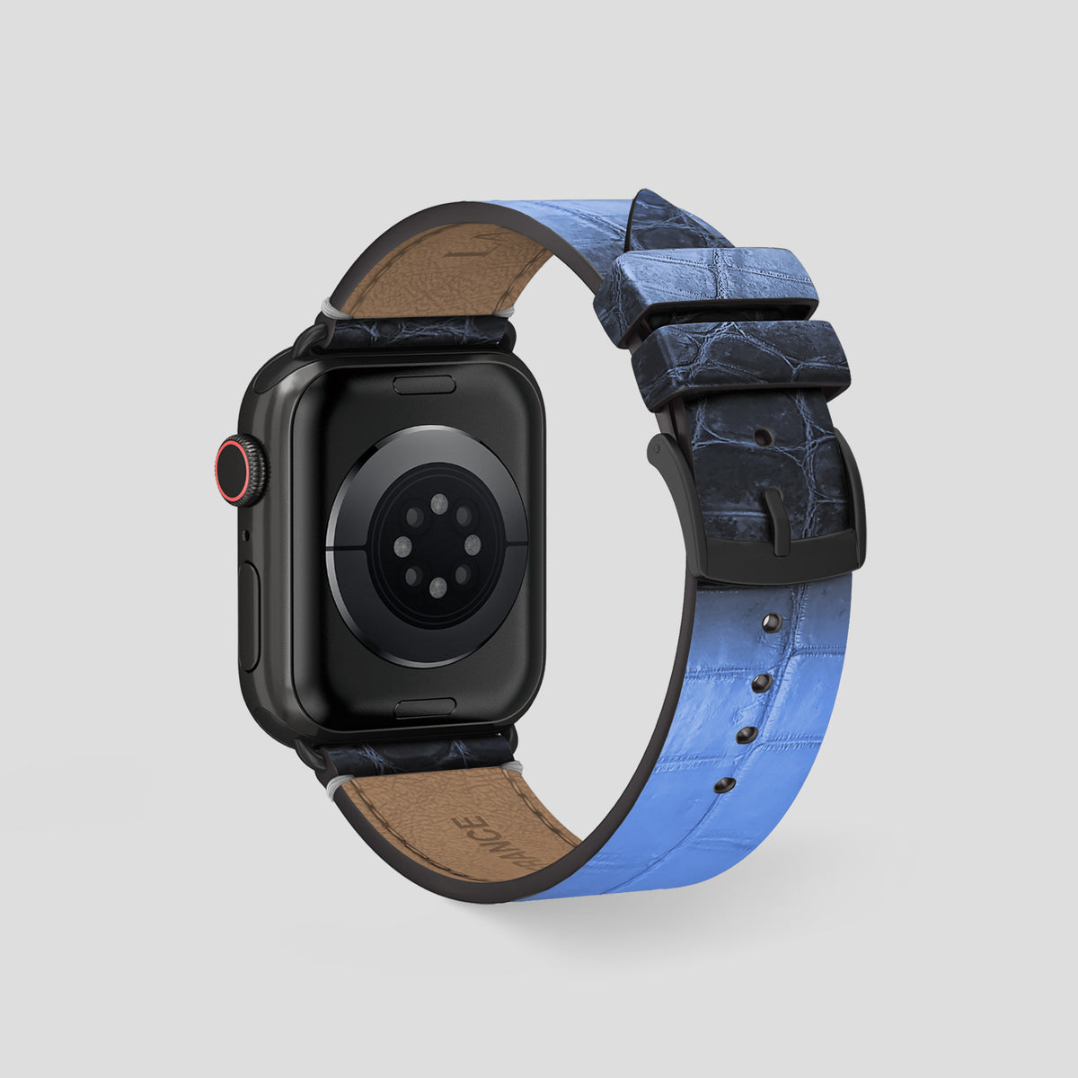 Lavender Apple Watch 46mm Strap Himalayan Crocodile with Black Metal -2 | Lavender-Black
