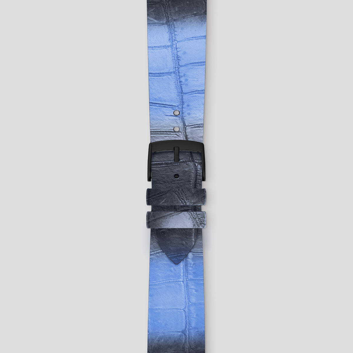 Lavender Apple Watch 46mm Strap Himalayan Crocodile with Black Metal -4 | Lavender-Black